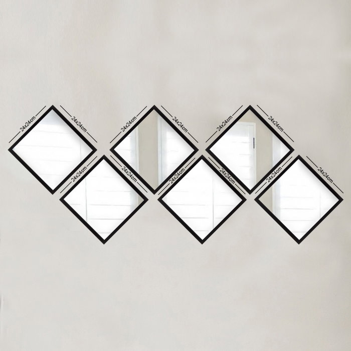 Wallity Juego de Espejos SETAYNA_027 de 6 Piezas - 24 x 24 cm